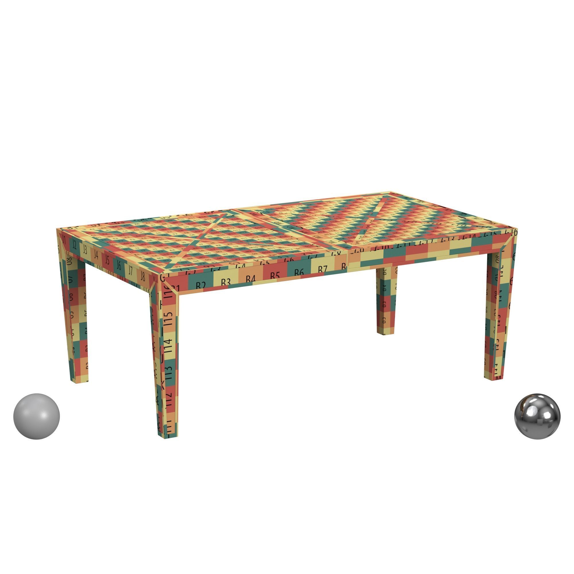 Sanctuary Sante Rectangular Dining Table Low-poly 3D model_2