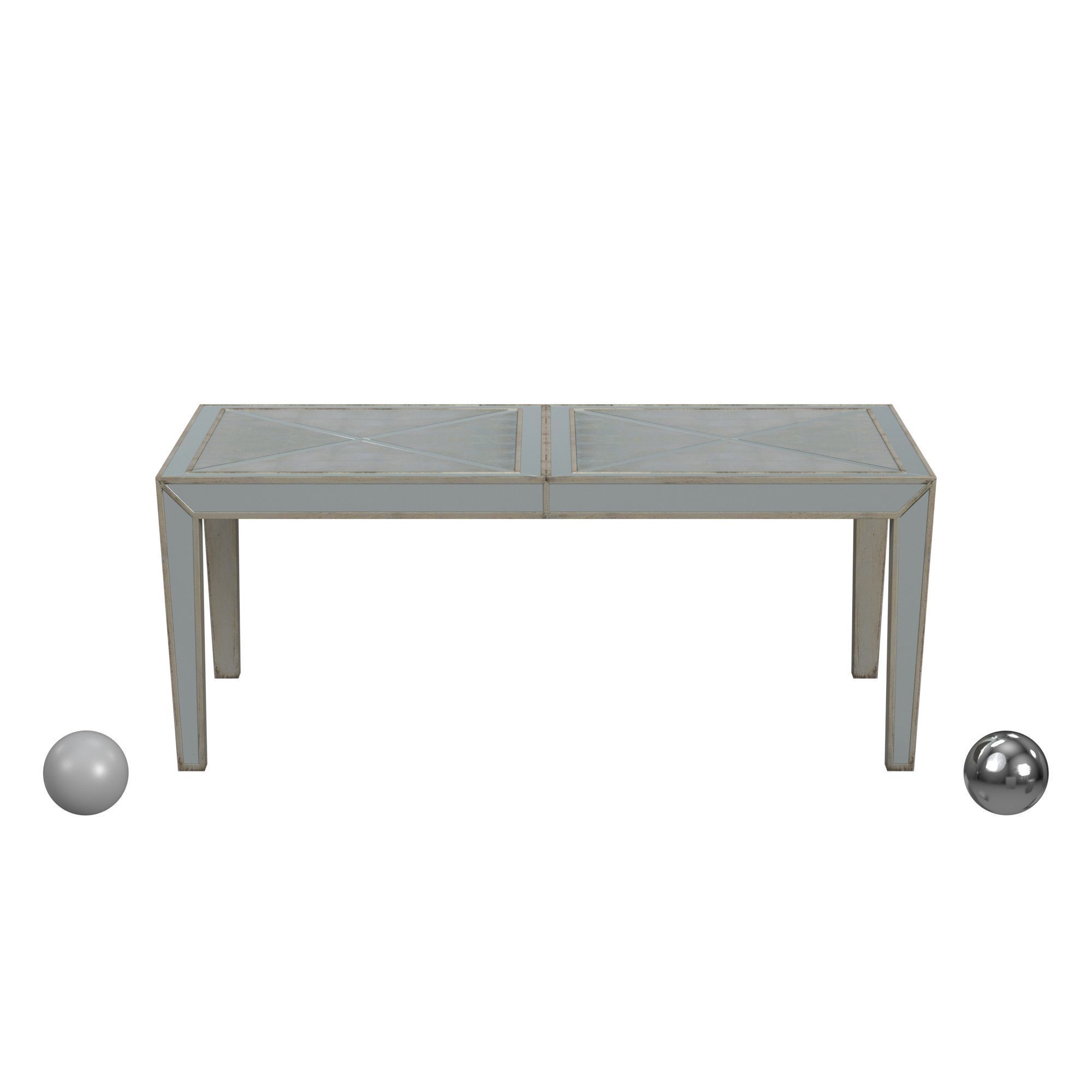 Sanctuary Sante Rectangular Dining Table Low-poly 3D model_1