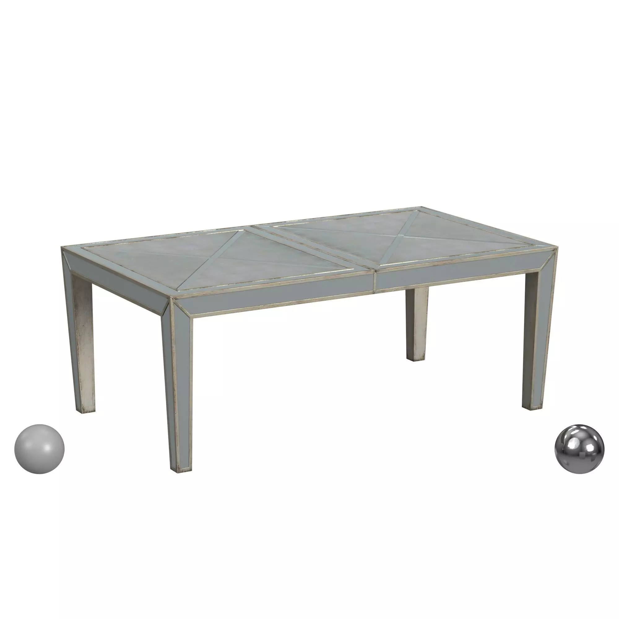 Sanctuary Sante Rectangular Dining Table Low-poly 3D model_0