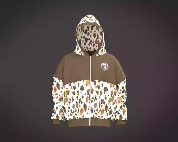 Mens Oversized  hoodie with Print and Patch