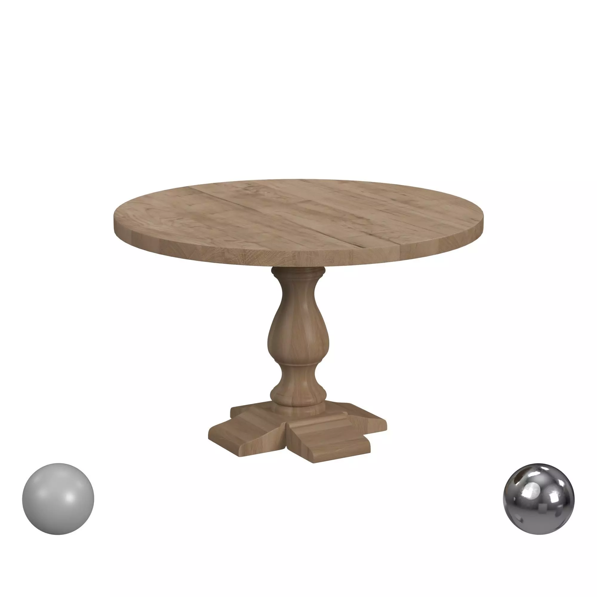 Coaster Florence Round Pedestal Dining Table Rustic Smoke Low-poly 3D model_0