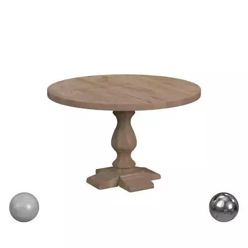 Coaster Florence Round Pedestal Dining Table Rustic Smoke Low-poly 3D model