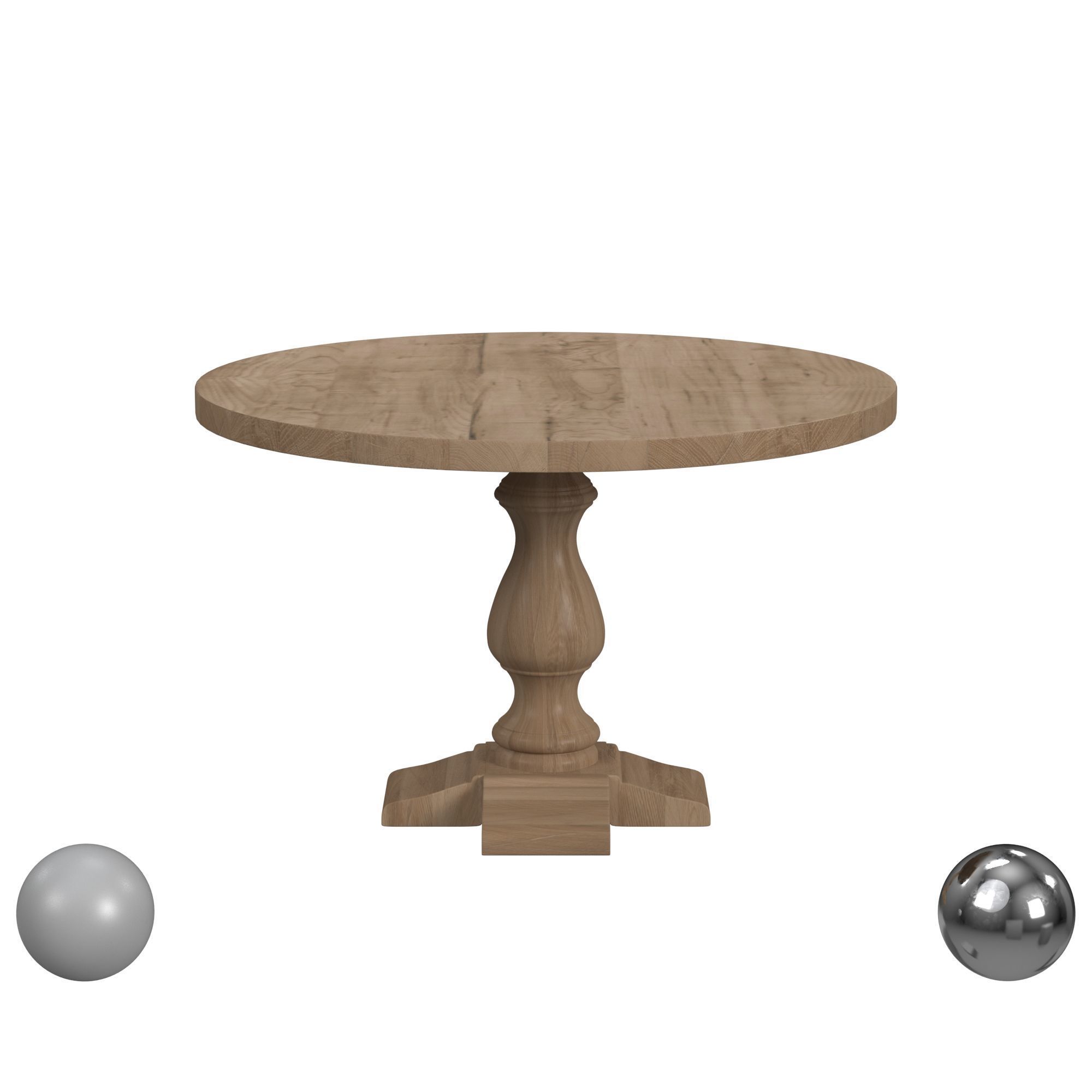 Coaster Florence Round Pedestal Dining Table Rustic Smoke Low-poly 3D model_1