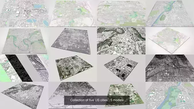 Collection of five US cities 
