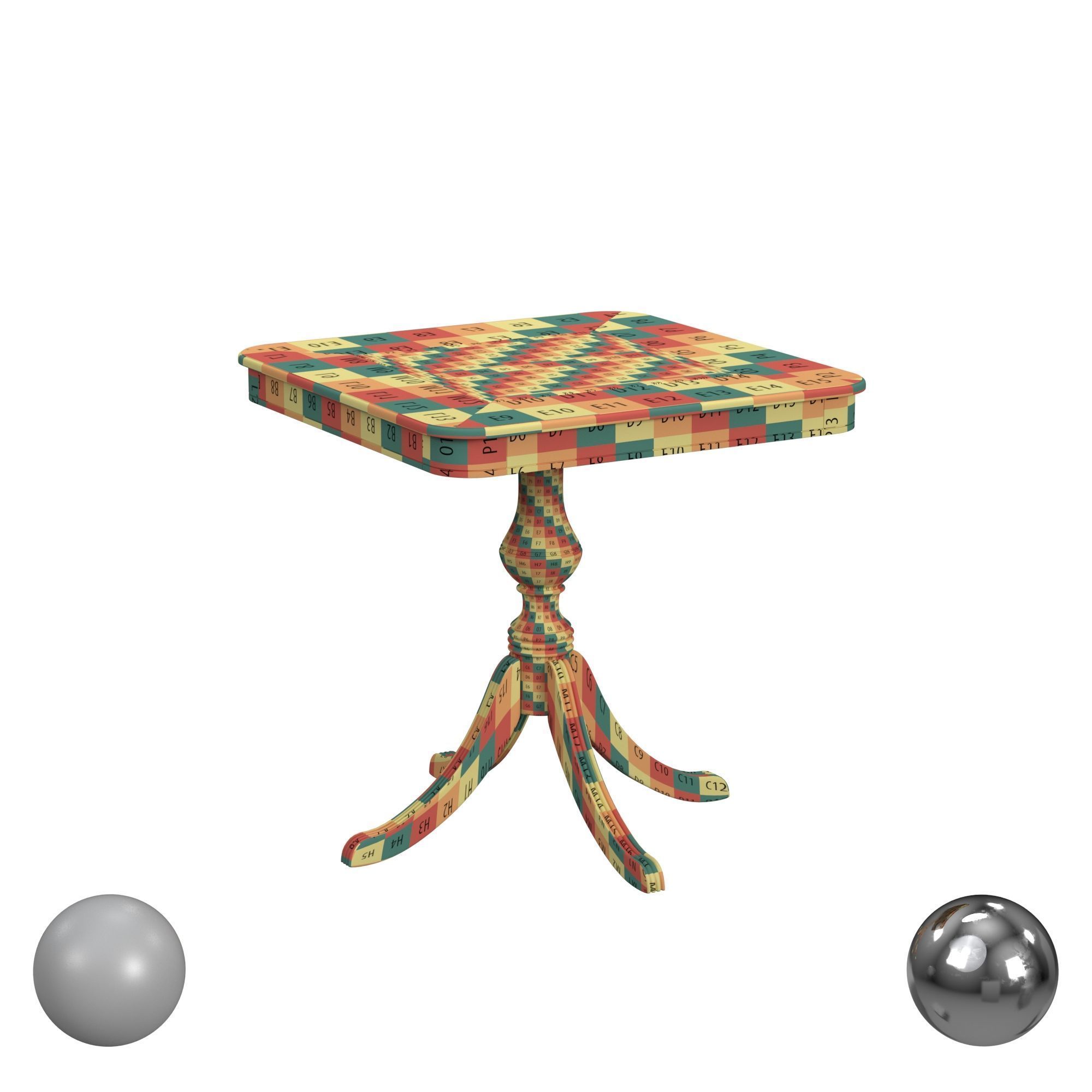 Butler Morphy Game Table Low-poly 3D model_2