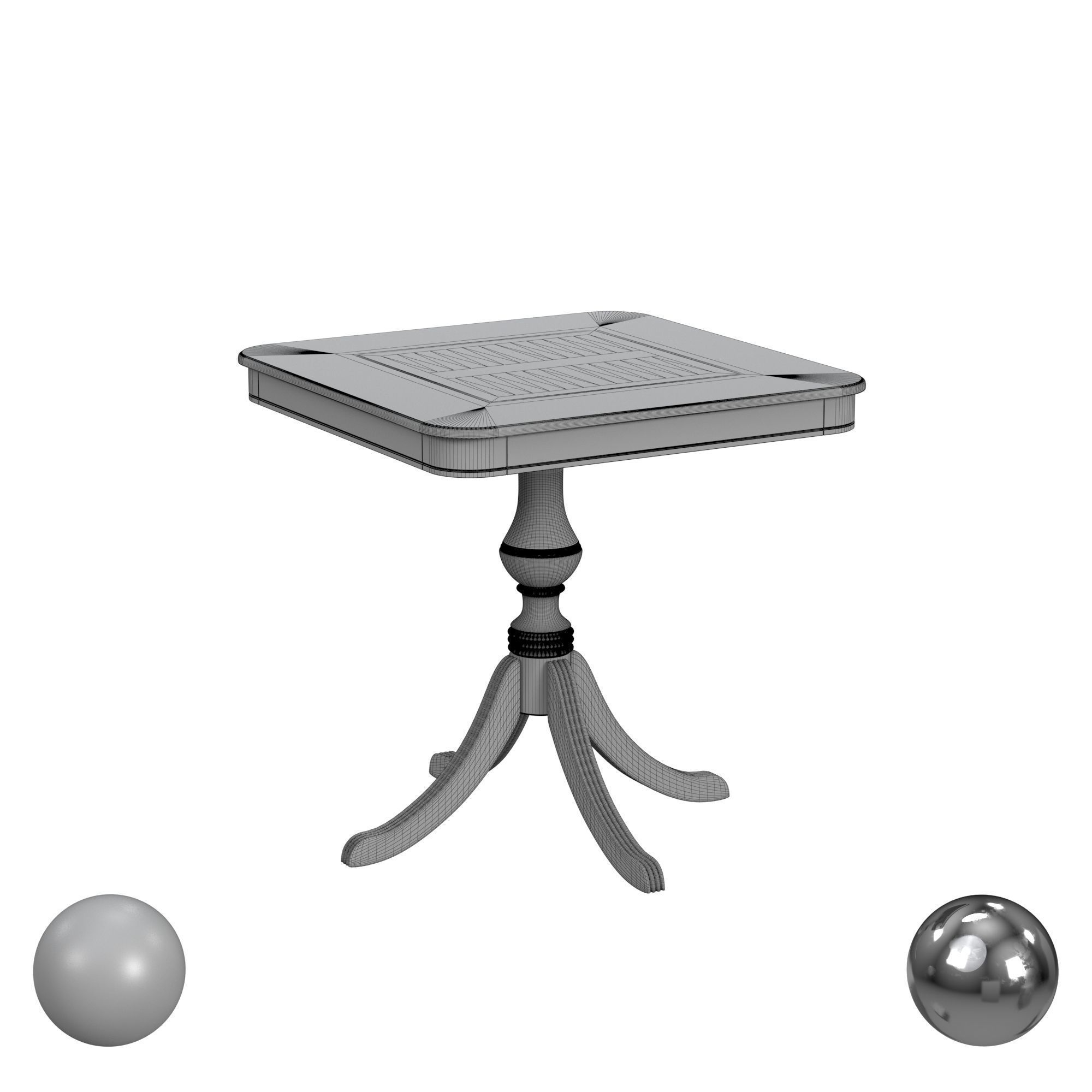 Butler Morphy Game Table Low-poly 3D model_3