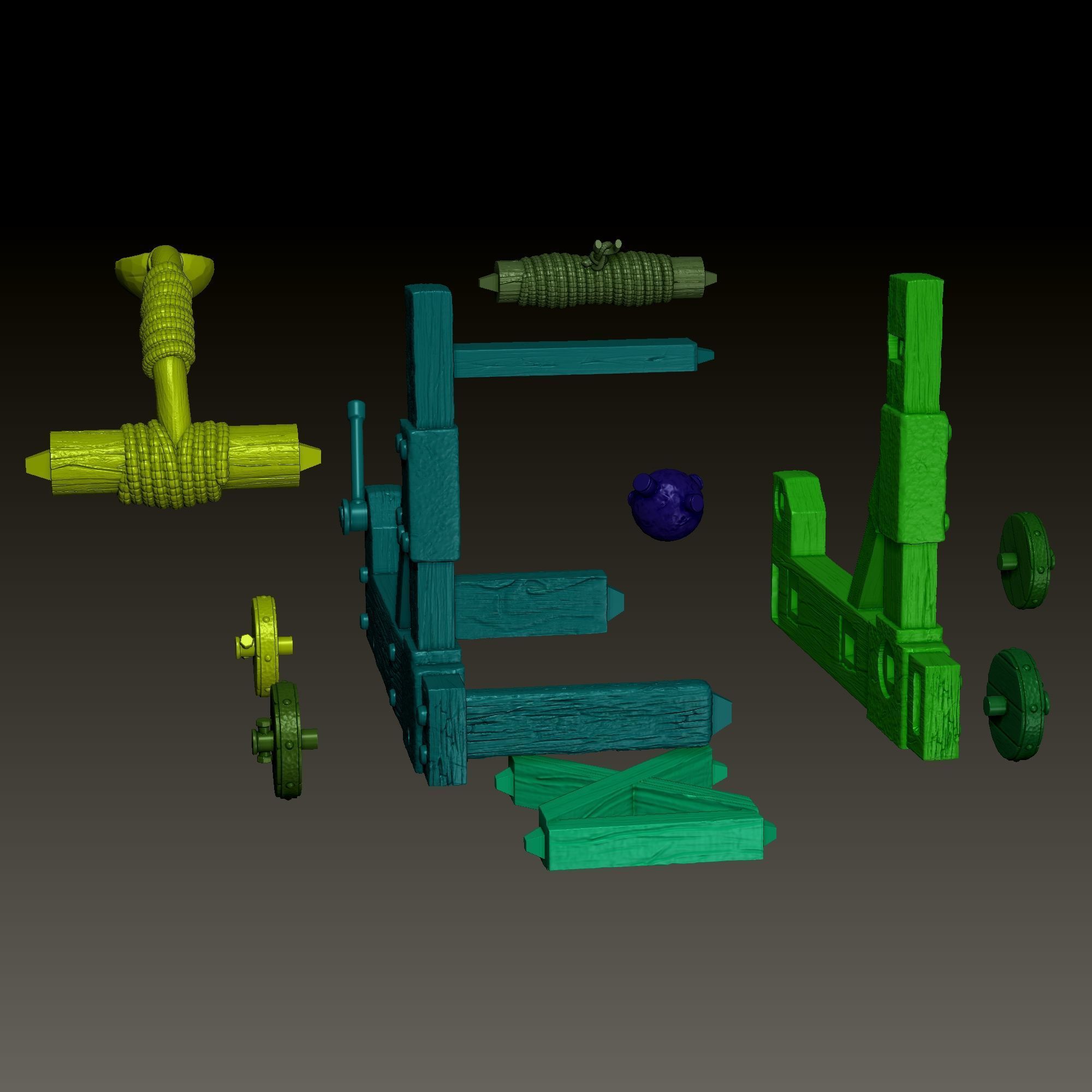 Heroes 3 Catapult 3D print model_4