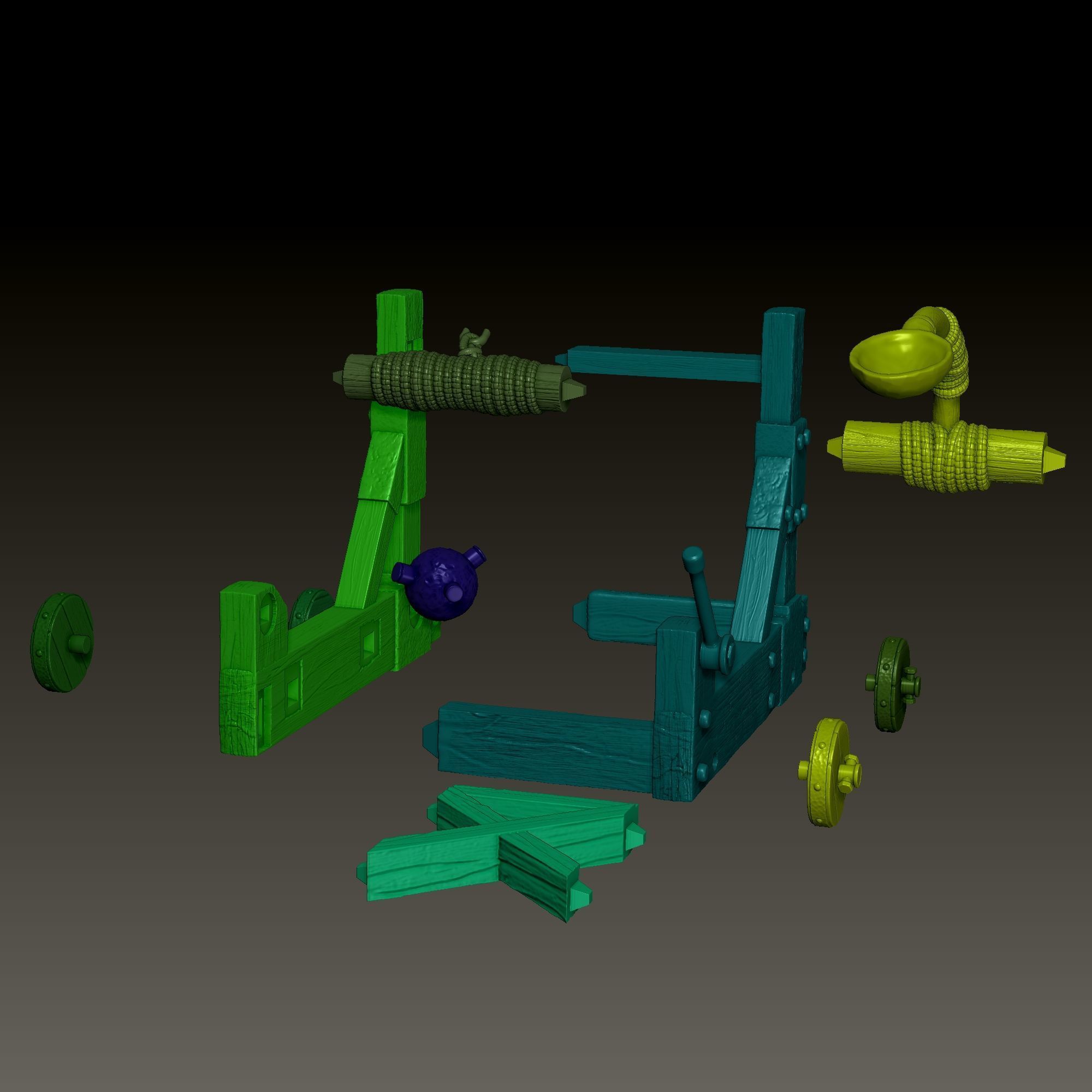 Heroes 3 Catapult 3D print model_5