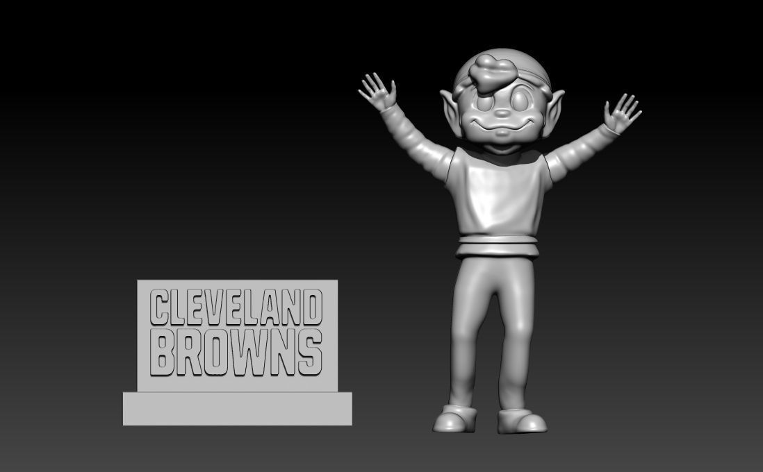 Brownie The Elf - Cleveland Browns mascot statue - 3d print 3D print model_3
