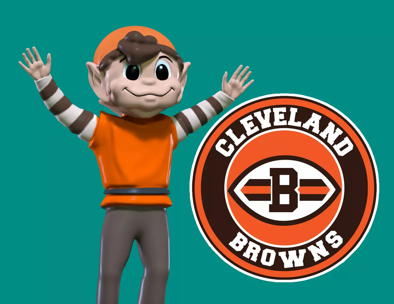 Brownie The Elf - Cleveland Browns mascot statue - 3d print 3D print model_0