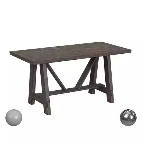 Farmhouse Trestle Style Dining Table - Carbon