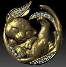 Tiger baby pendant Free 3D print model