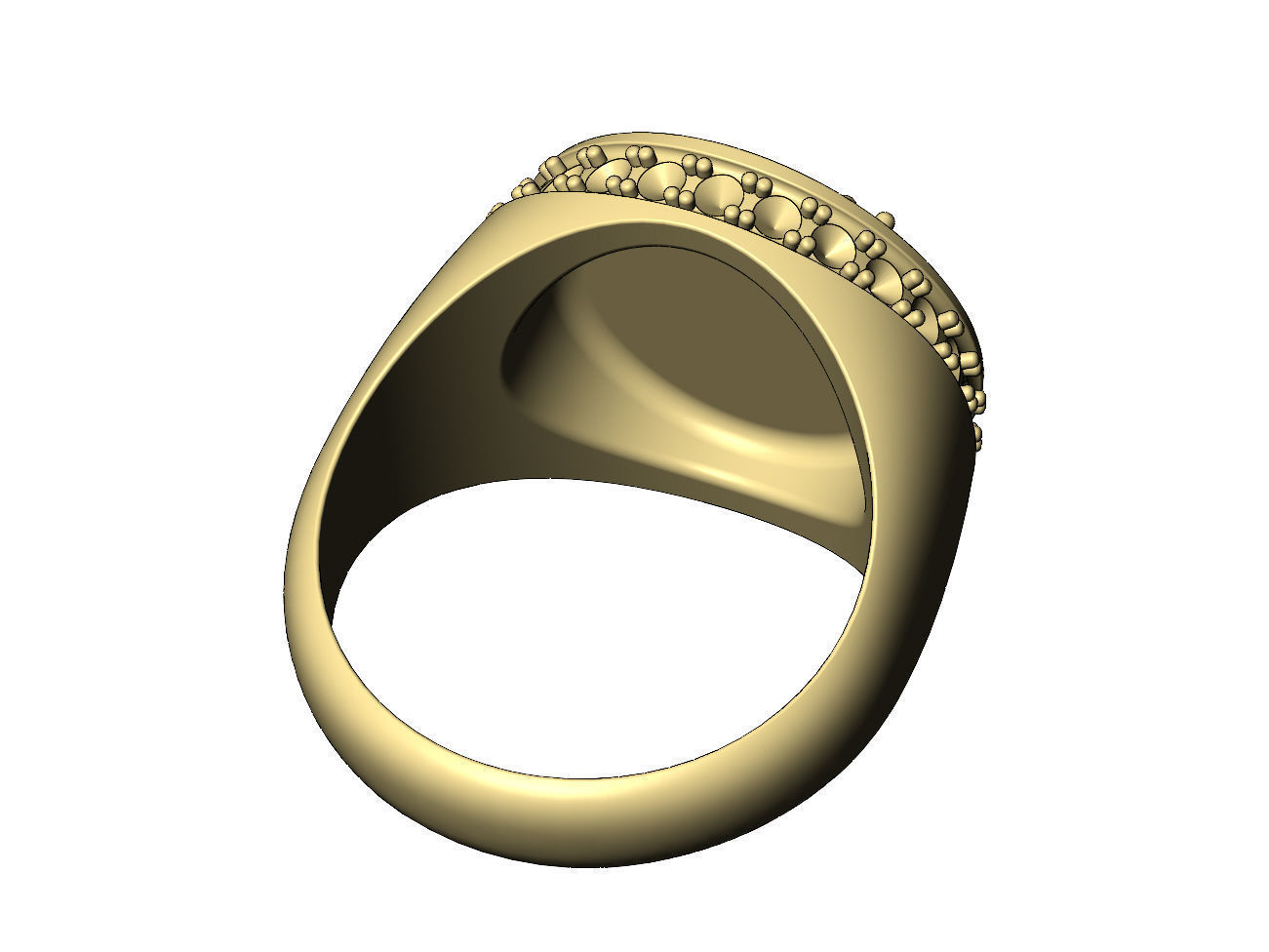 Square cluster top diamond side halo round signet US sizes 8to11 3D print model_8