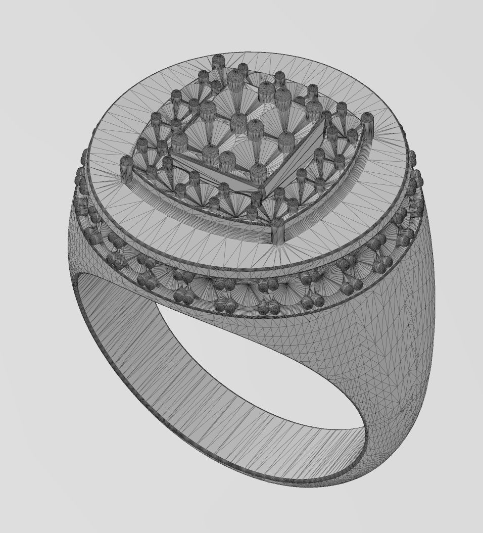 Square cluster top diamond side halo round signet US sizes 8to11 3D print model_15