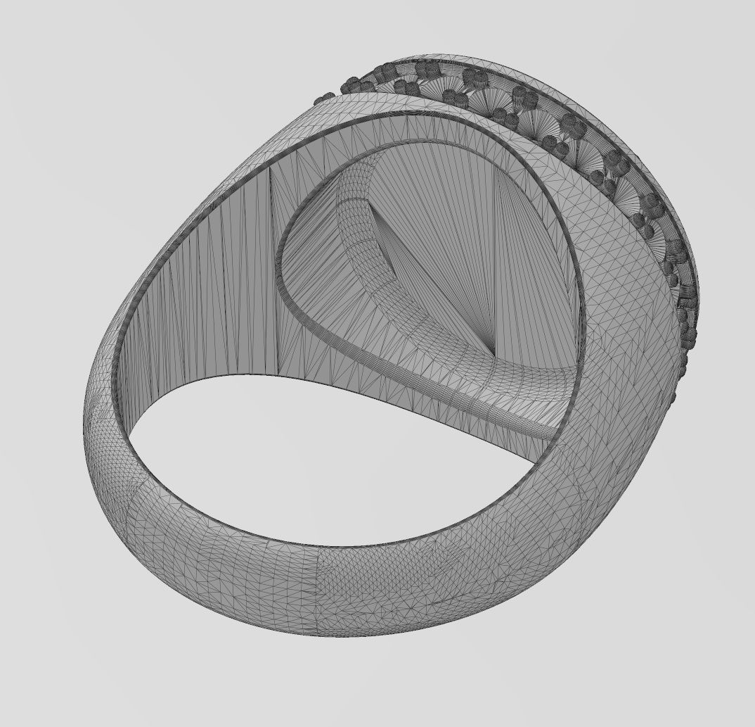 Square cluster top diamond side halo round signet US sizes 8to11 3D print model_16