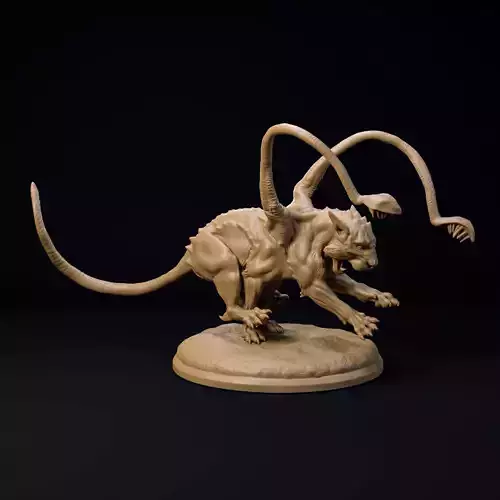 Displacer beast attack 32mm scale - pre-supported 3D print model