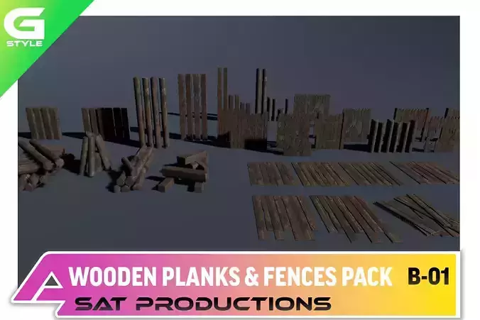 Game Ready Wooden Planks and Fences Pack