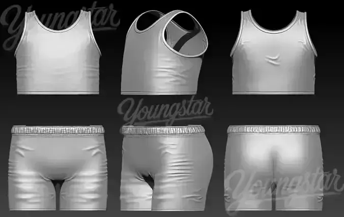 Childrens Basic Two Piece Low-poly 3D model