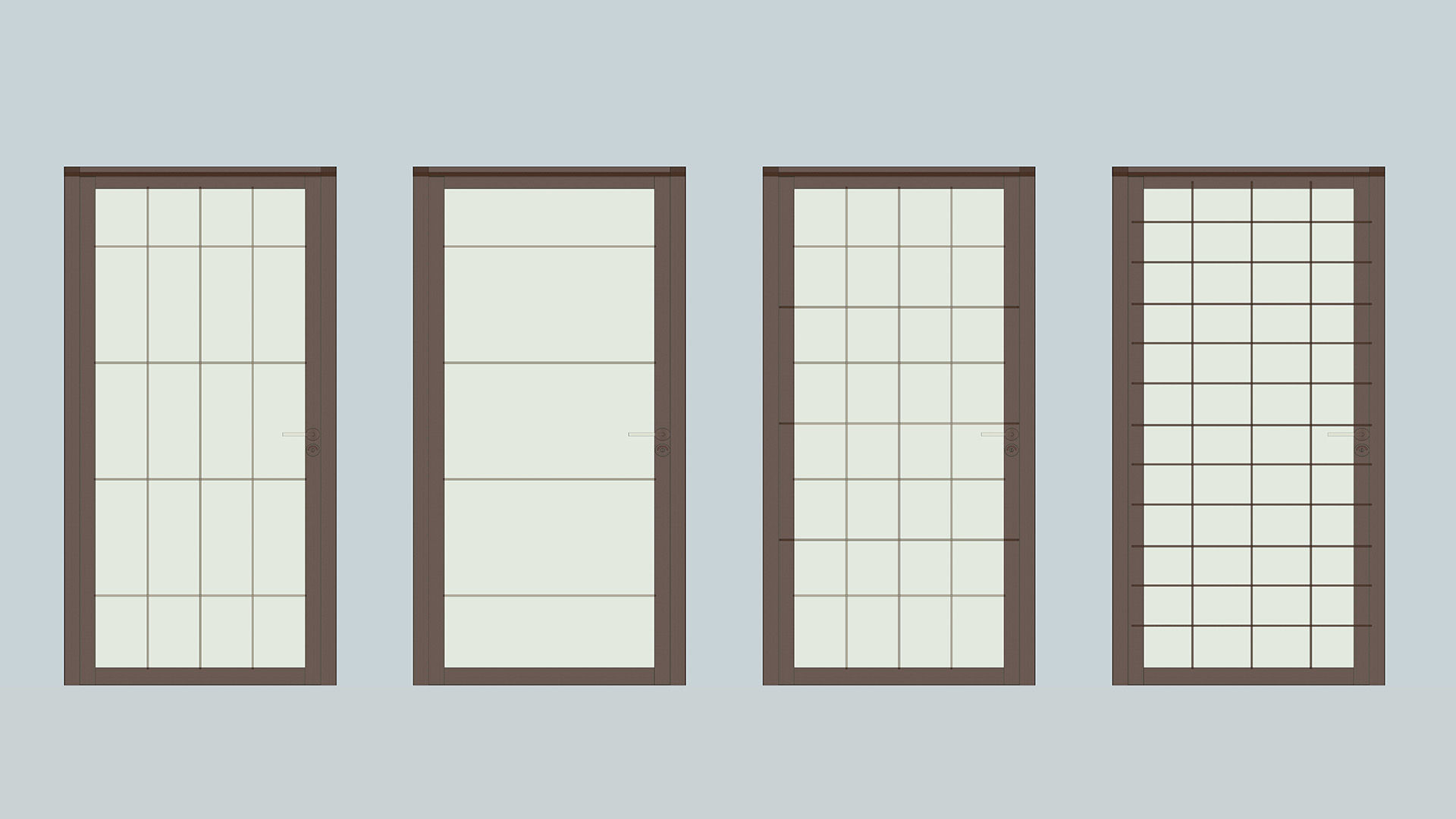Shoji- Traditional Japanese door with translucent paper 3D model_3