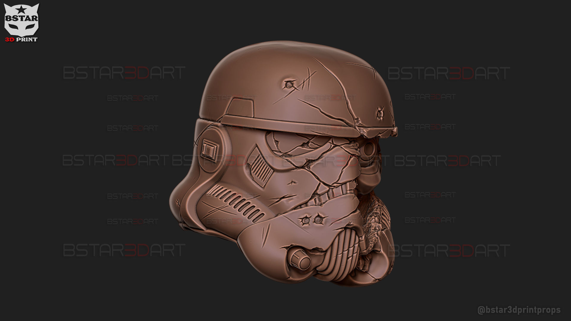 Stormtrooper Skull Terminator Head Decoration - Starwars Toys 3D print model_20