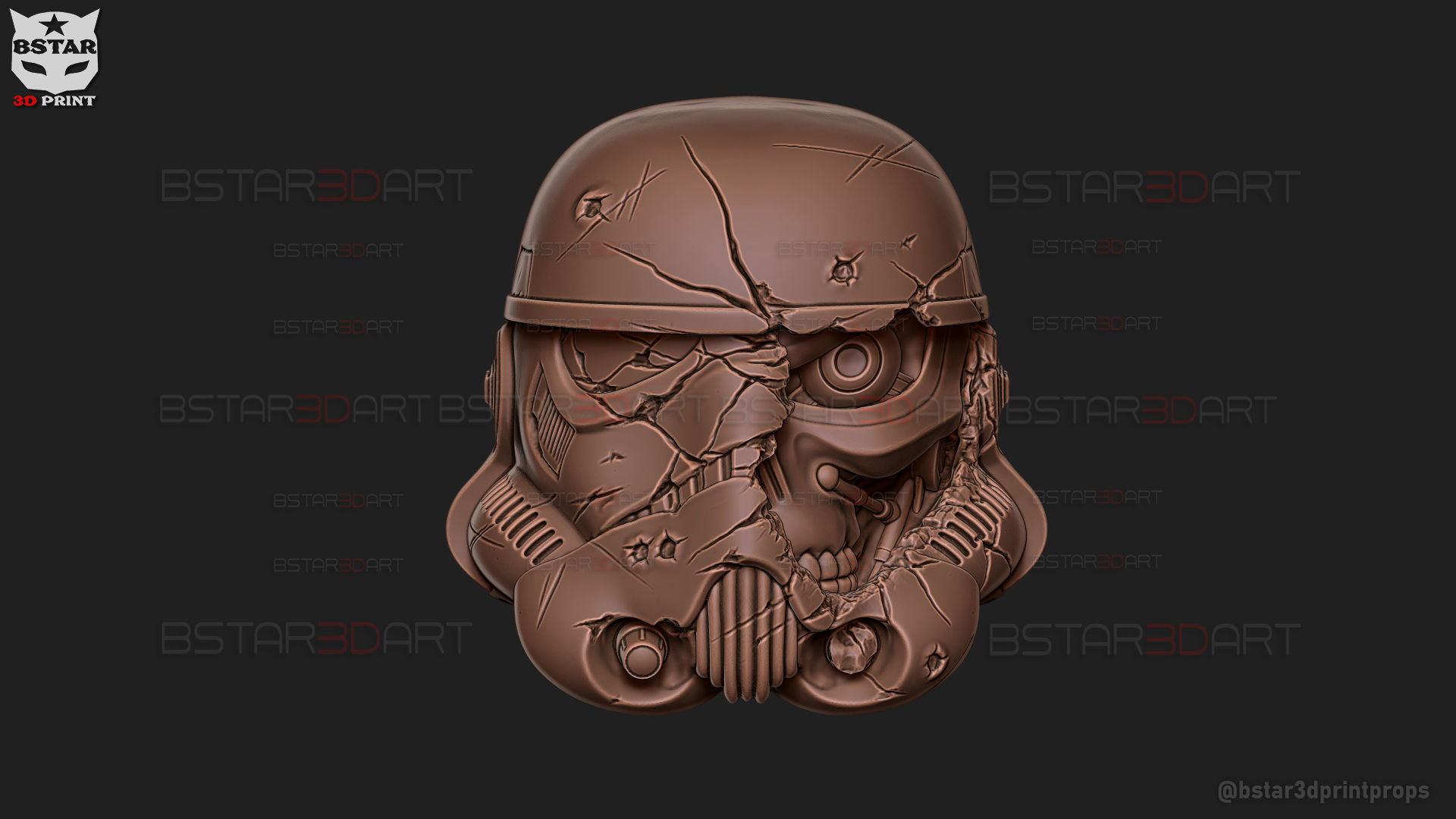 Stormtrooper Skull Terminator Head Decoration - Starwars Toys 3D print model_25