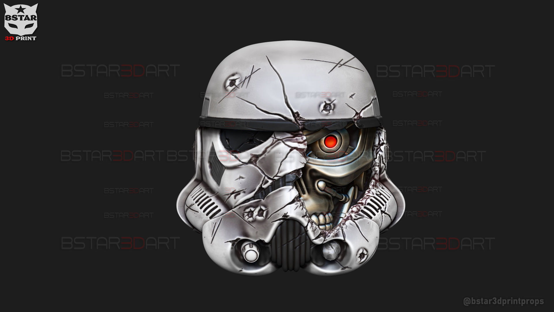 Stormtrooper Skull Terminator Head Decoration - Starwars Toys 3D print model_21