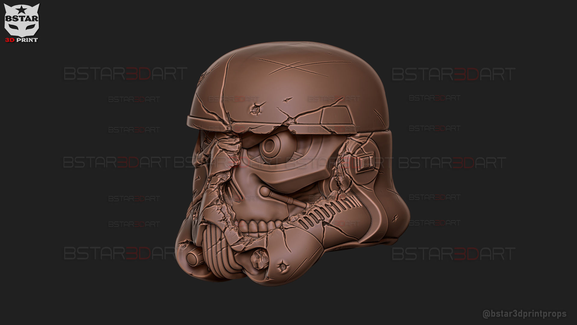 Stormtrooper Skull Terminator Head Decoration - Starwars Toys 3D print model_27