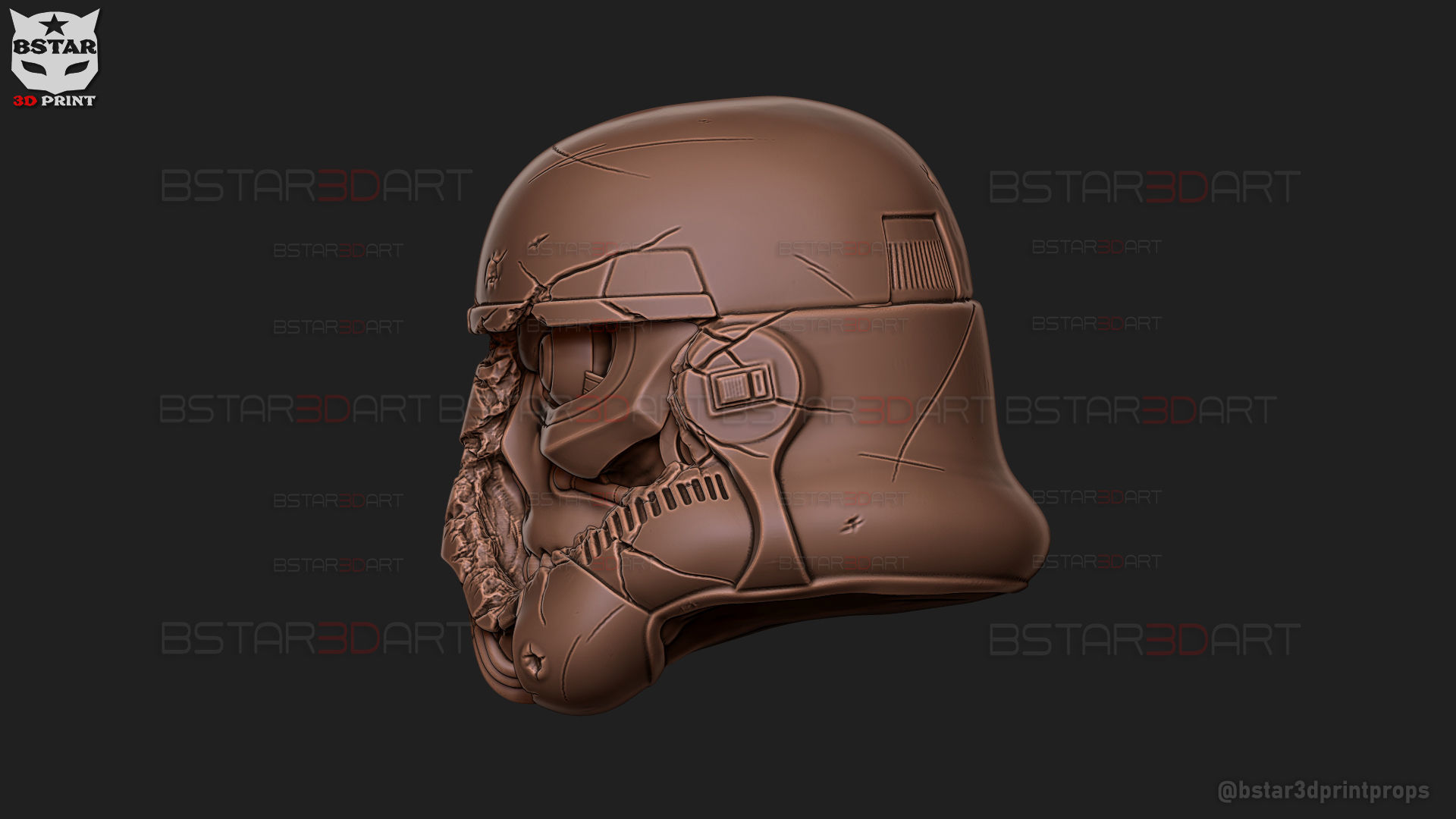 Stormtrooper Skull Terminator Head Decoration - Starwars Toys 3D print model_30