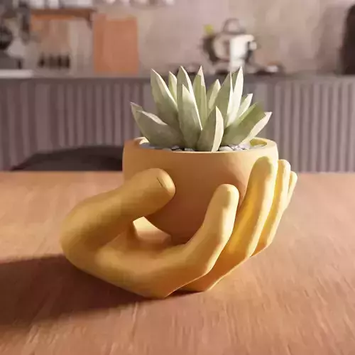 Hand Planter STL File - 120