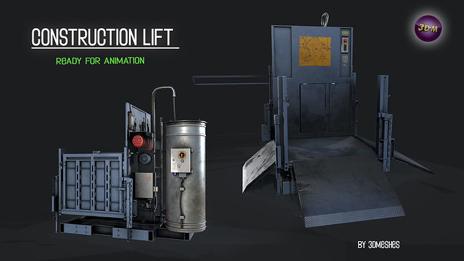 Construction Lift Low-poly 3D model
