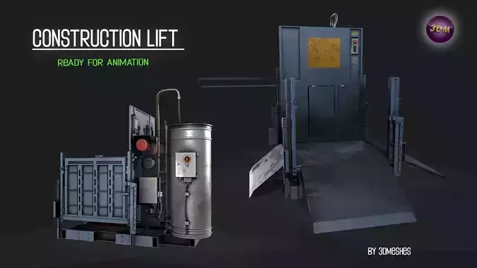 Construction Lift Low-poly 3D model