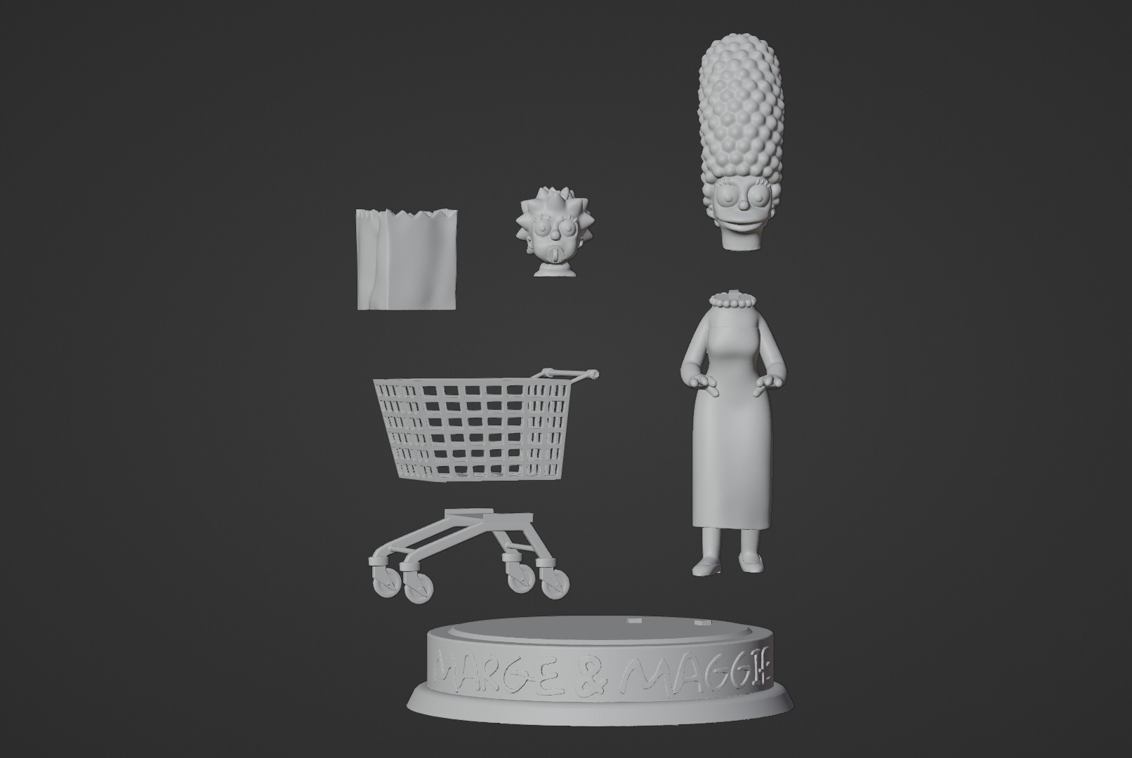 Marge and Maggie 3D print model_5