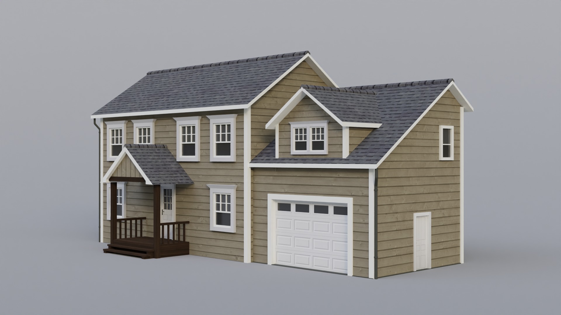 Low Poly house 7 Low-poly 3D model_3