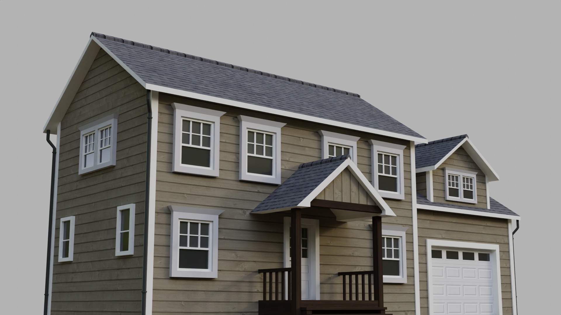 Low Poly house 7 Low-poly 3D model_2