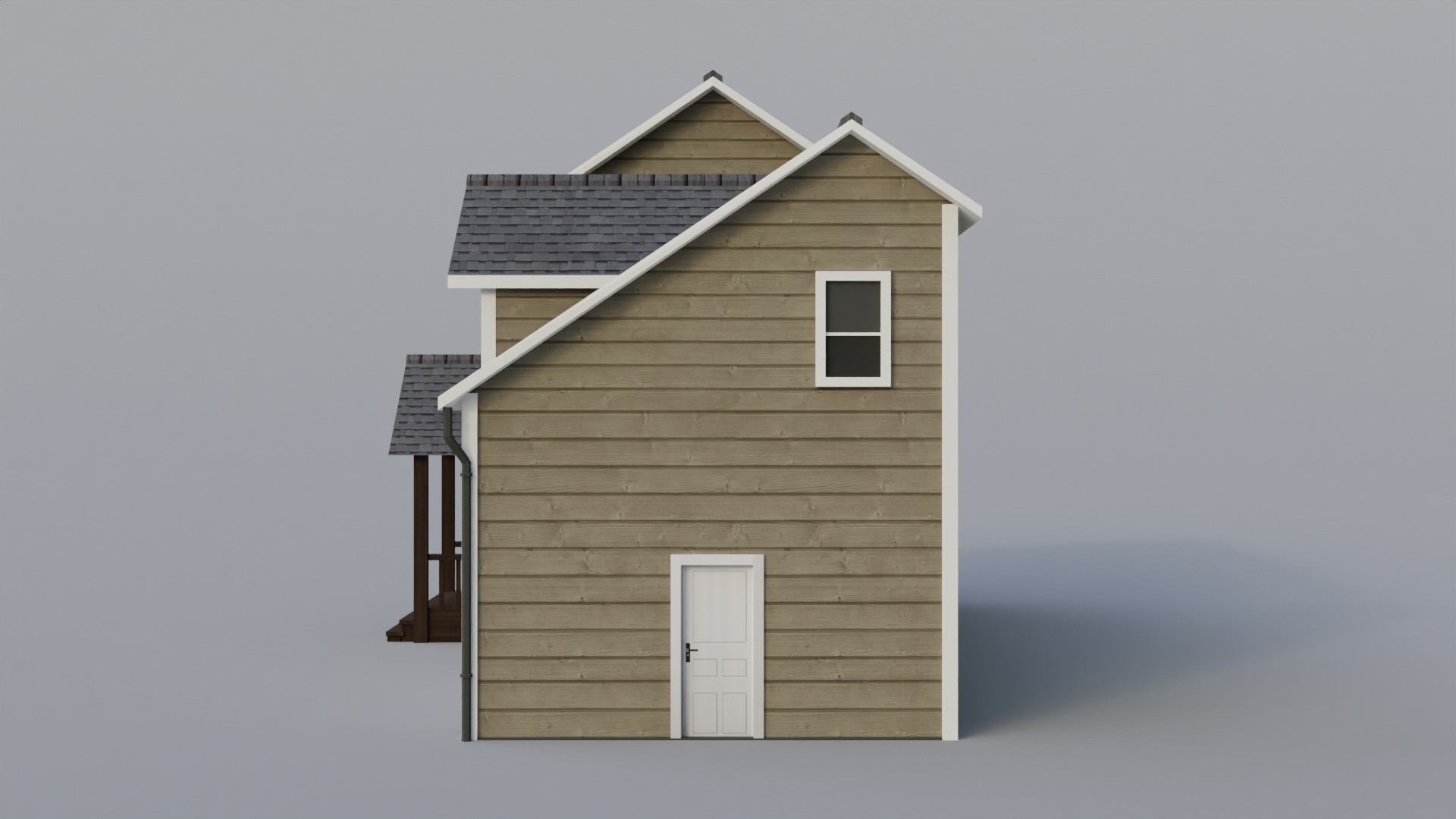 Low Poly house 7 Low-poly 3D model_4