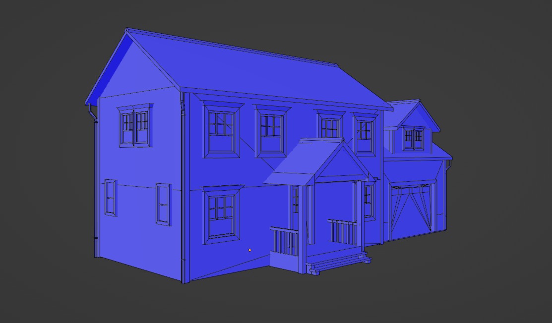 Low Poly house 7 Low-poly 3D model_9