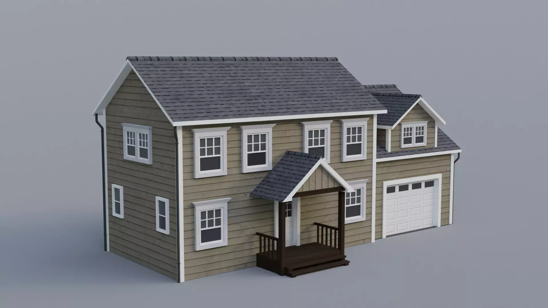 Low Poly house 7 Low-poly 3D model_0