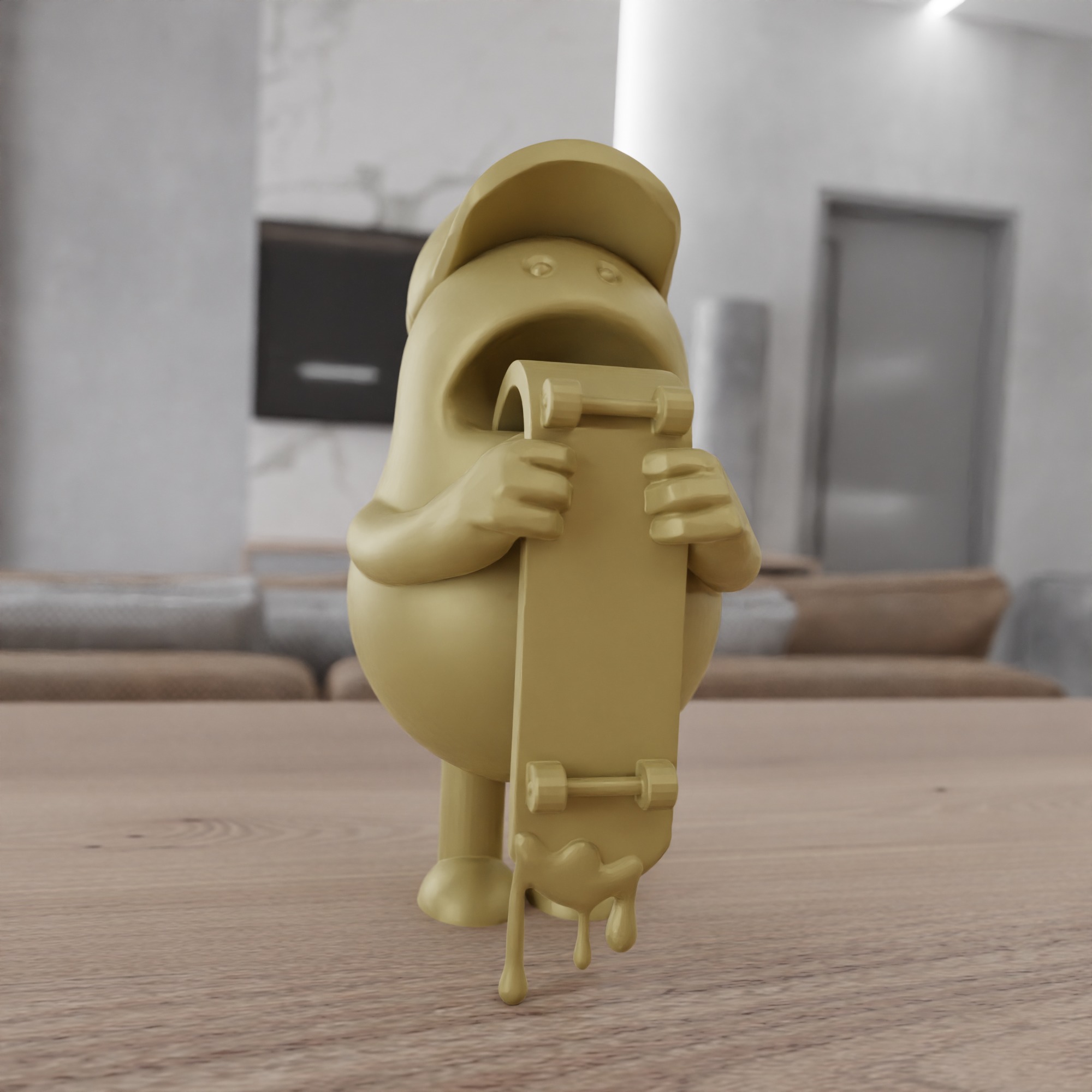 Boy Eating Skateboard Toy STL File - 118 3D print model_12
