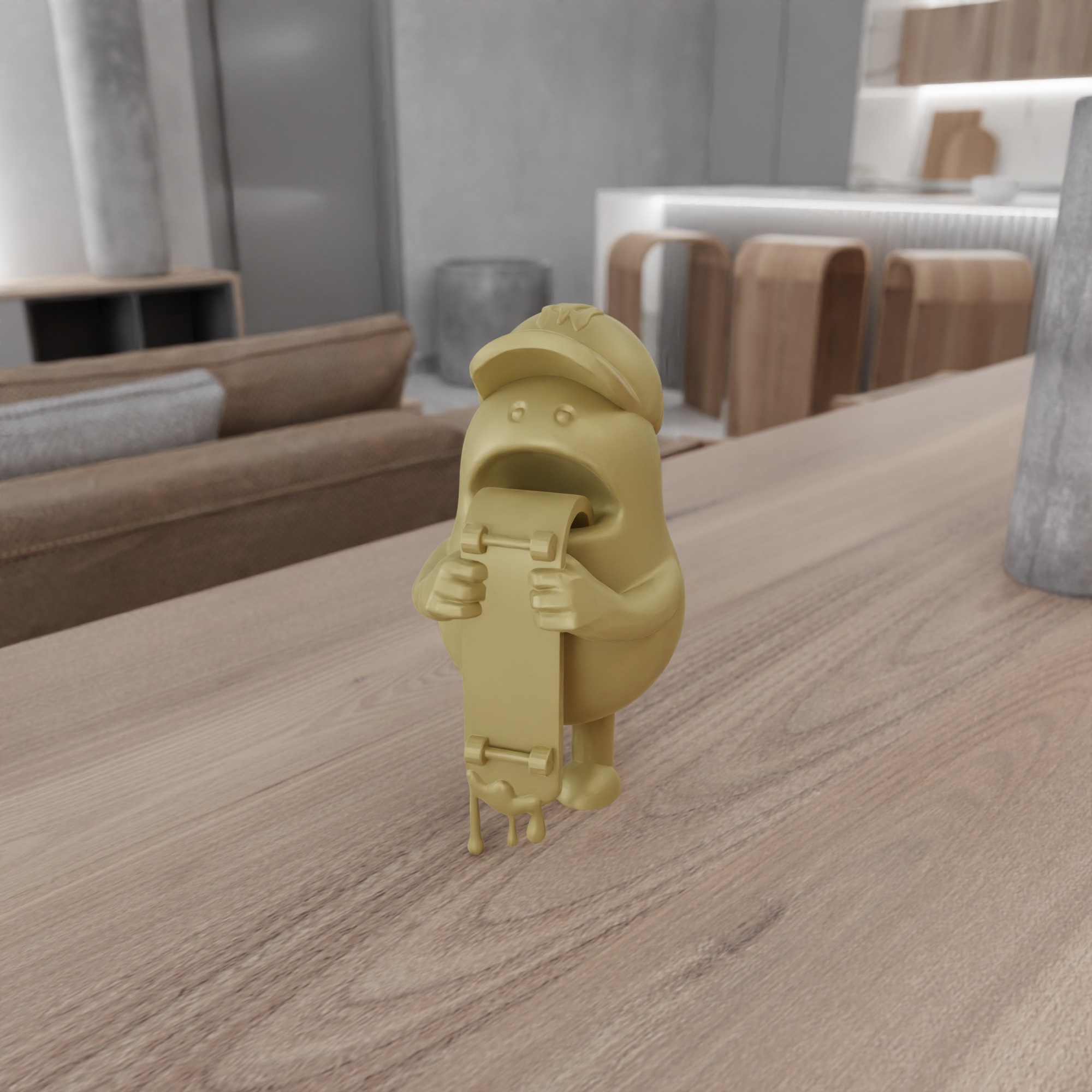 Boy Eating Skateboard Toy STL File - 118 3D print model_8