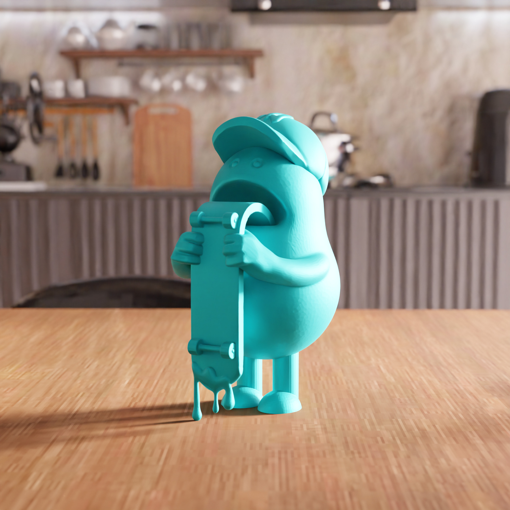 Boy Eating Skateboard Toy STL File - 118 3D print model_7