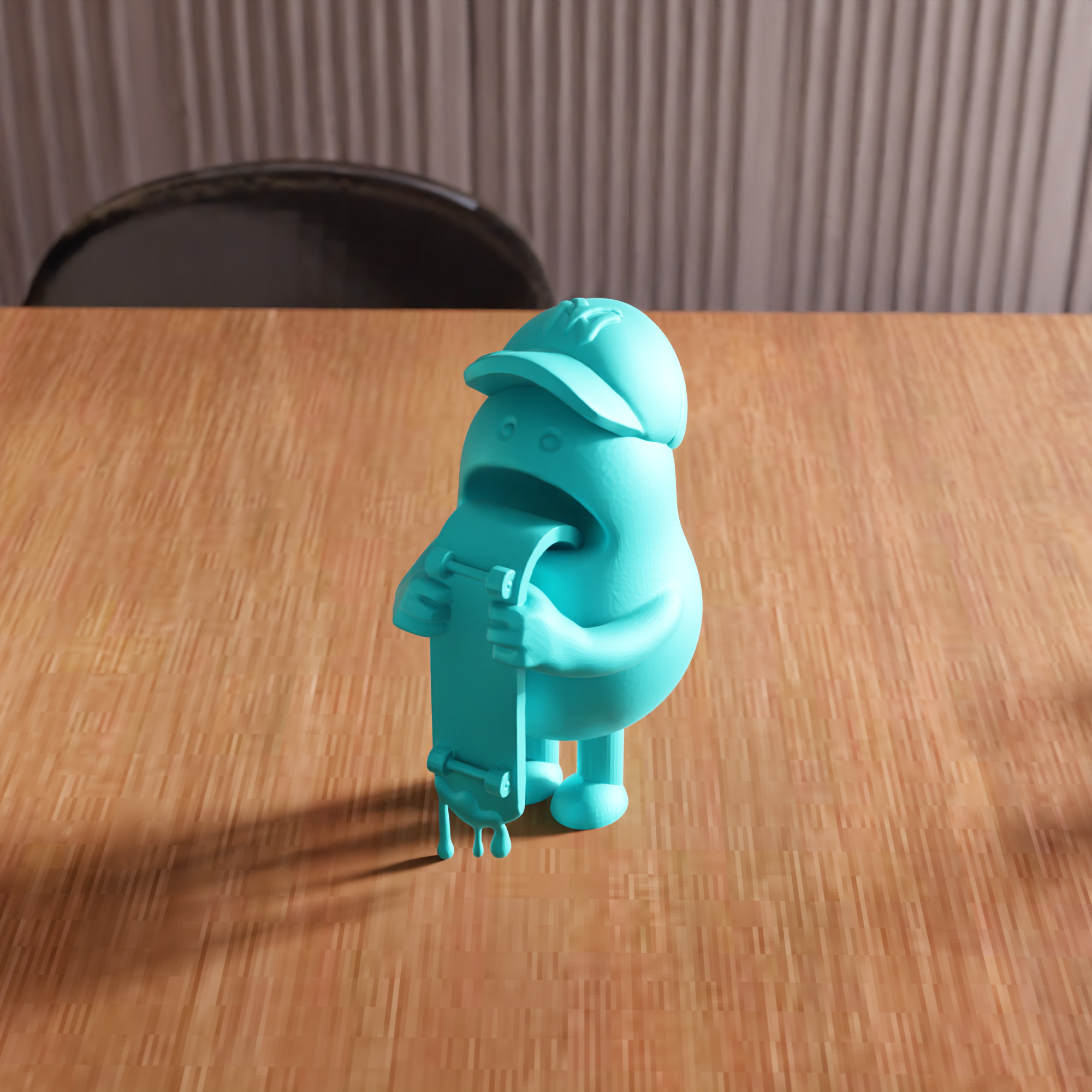 Boy Eating Skateboard Toy STL File - 118 3D print model_3