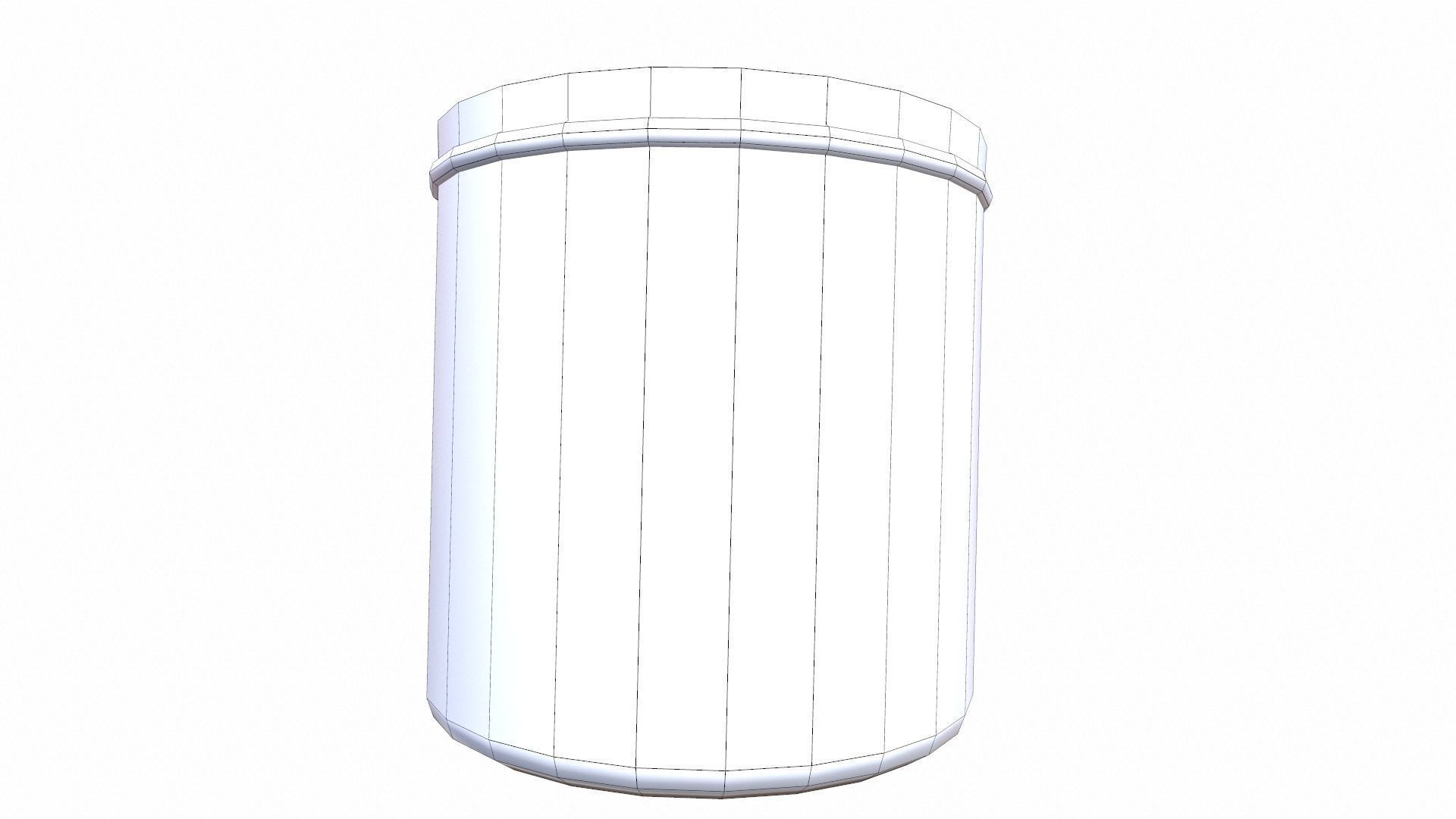 Metal Bucket Container Low-poly 3D model_7