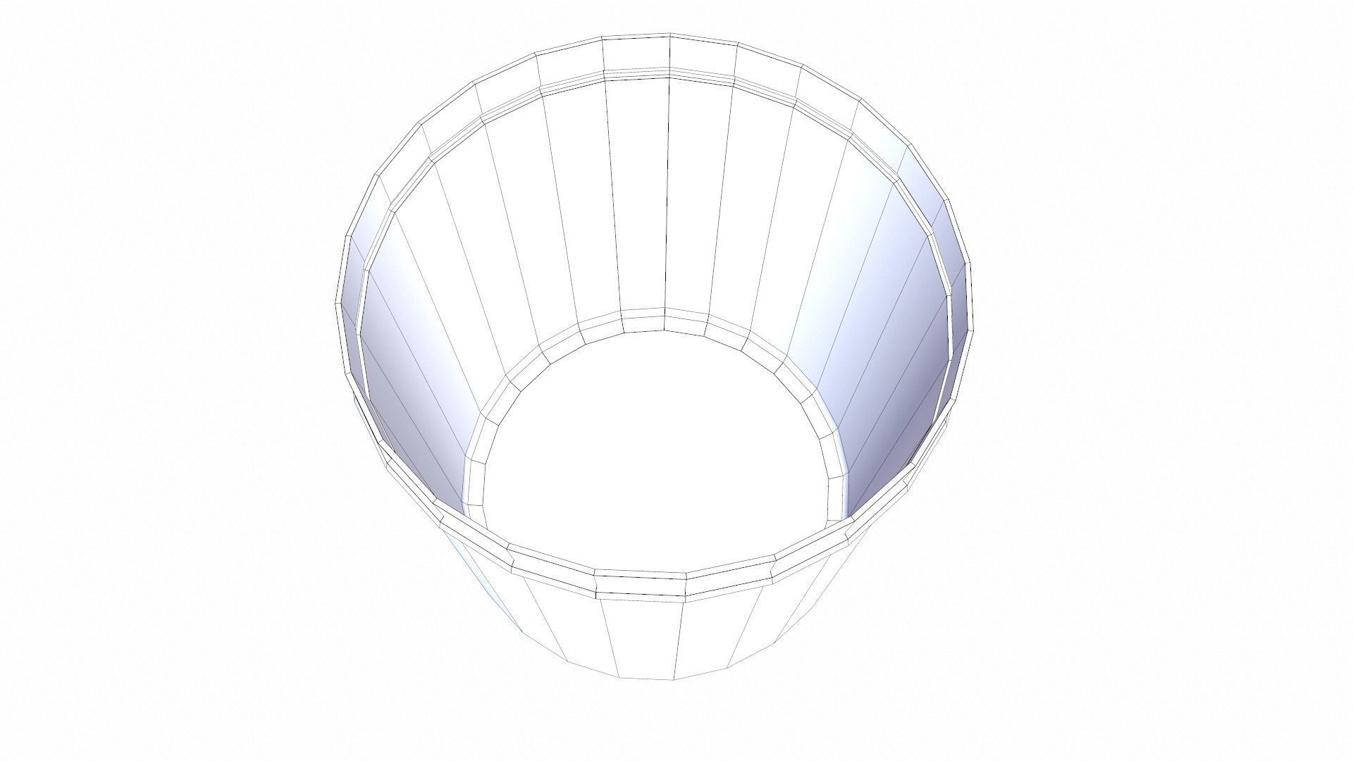 Metal Bucket Container Low-poly 3D model_8