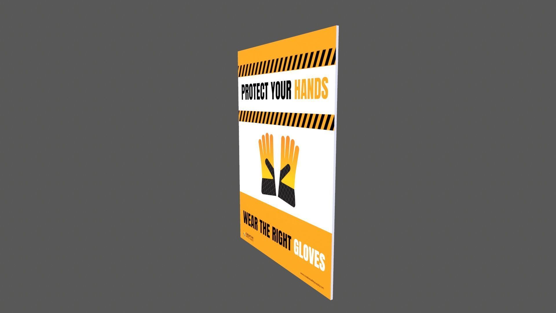Protect your hands Poster Low-poly 3D model_6