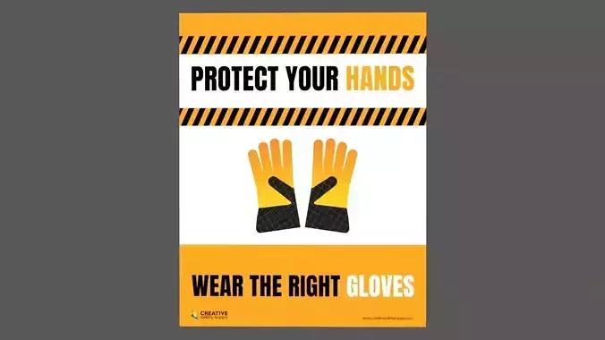 Protect your hands Poster Low-poly 3D model