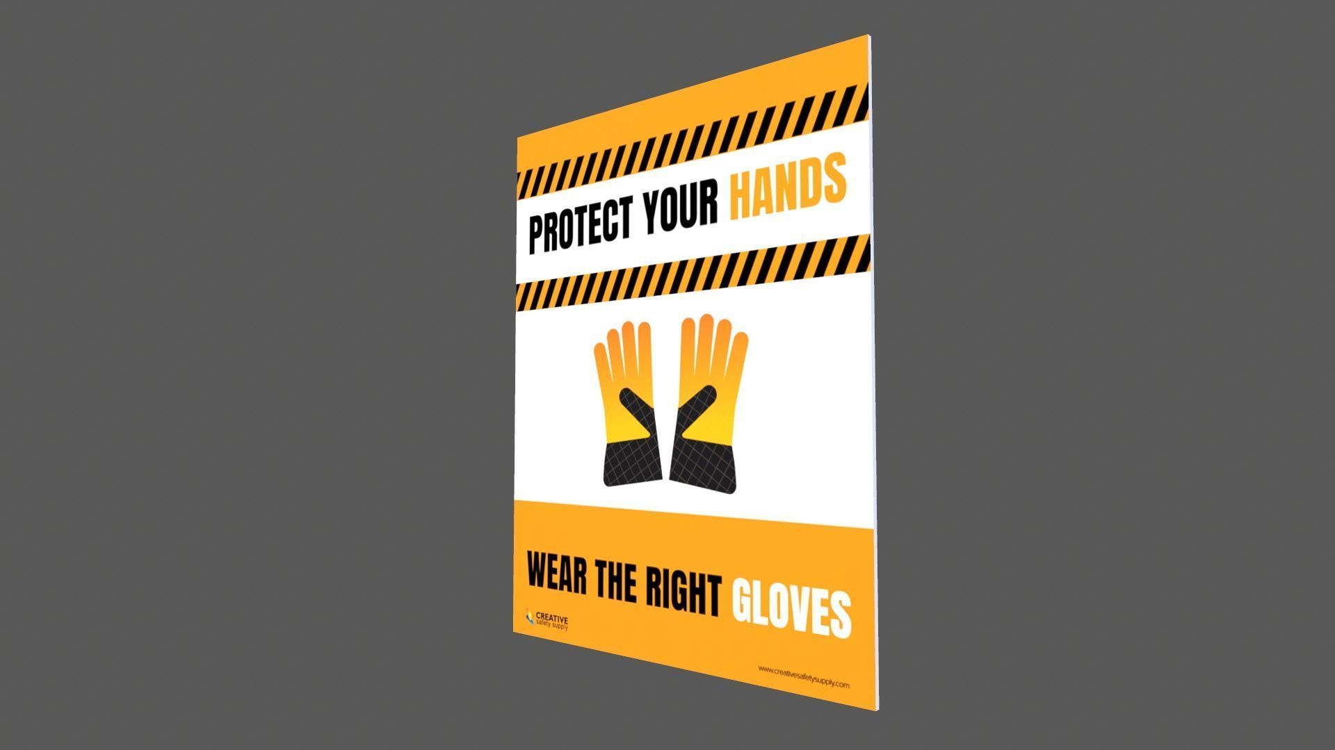 Protect your hands Poster Low-poly 3D model_3