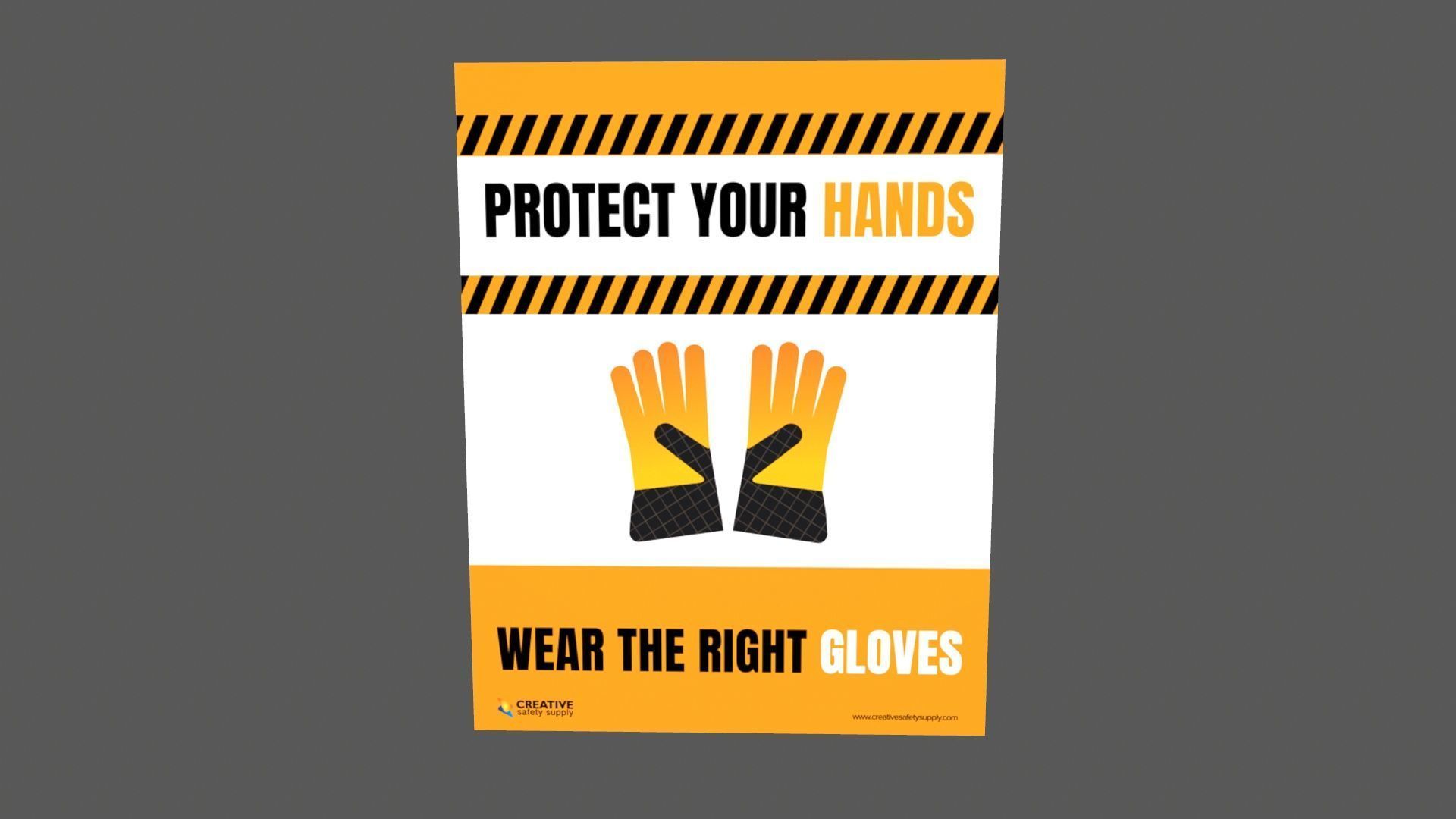 Protect your hands Poster Low-poly 3D model_8