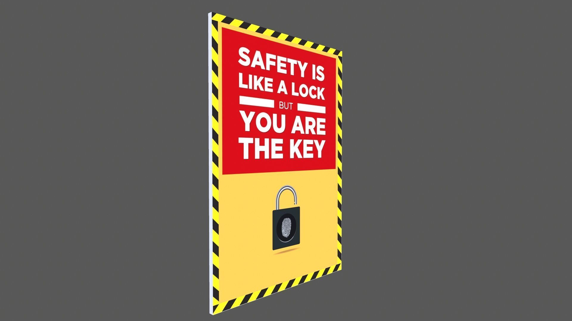 Safety is like Lock Poster Low-poly 3D model_3