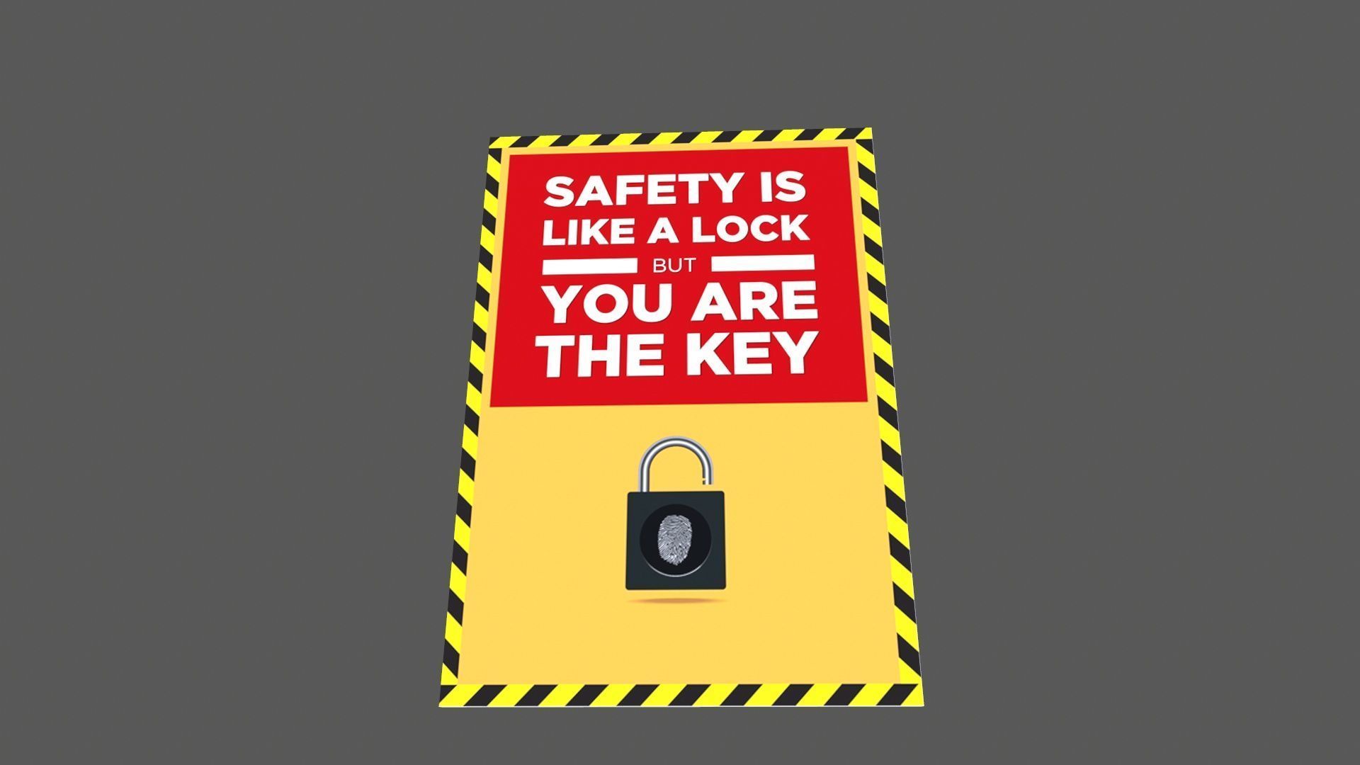 Safety is like Lock Poster Low-poly 3D model_4