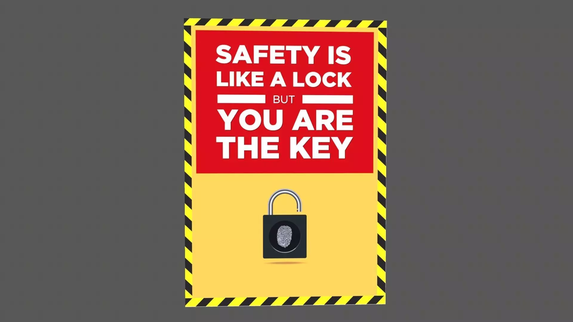 Safety is like Lock Poster Low-poly 3D model_0
